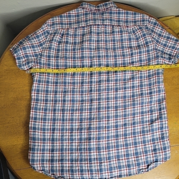 J.Crew Short Sleeve Délavé Irish Linen Shirt Morton Plaid Men's Large - Picture 8 of 9